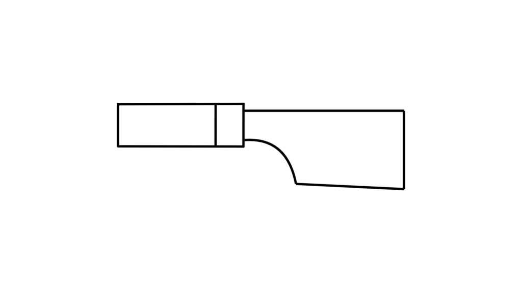 京裂き（京型）

【用途】 
うなぎを腹から開く「腹開き」にするための包丁です。 京都の伝統的な手法に合わせ、頭をつけたまま開き、後で落とす工程に適しています。刃の付け根が大きく円弧状にえぐれているのが特徴です。